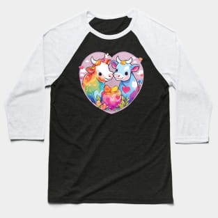 I Love Cow Baseball T-Shirt